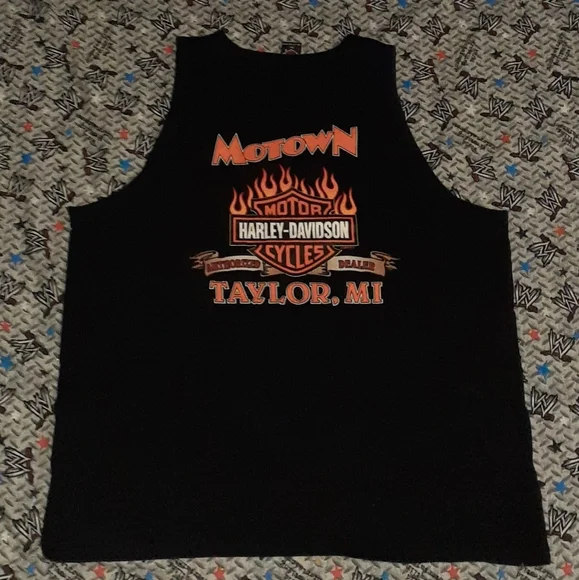 トップス vintage 90s Harley-Davidson Michigan Vintage 90s Harley Davidson Michigan World Motor Print Shirt Rare